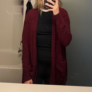 Madewell grandpa cardigan, red burgundy, super soft!